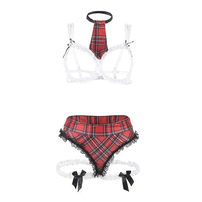 SUBBLIME - SEXY SCHOOLGIRL COSTUME WITH BRA L/XL - Happytoys Sexshop: online sex shop for Feeling Happy & Easy 😊 - Discreet geleverd
