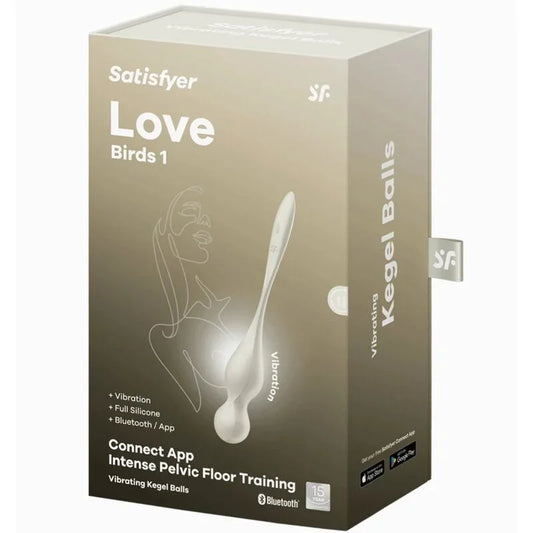 SATISFYER - LOVE BIRDS VIBRATING KEGEL BALLS WHITE - Happytoys Sexshop: online sex shop for Feeling Happy & Easy 😊 - Discreet geleverd