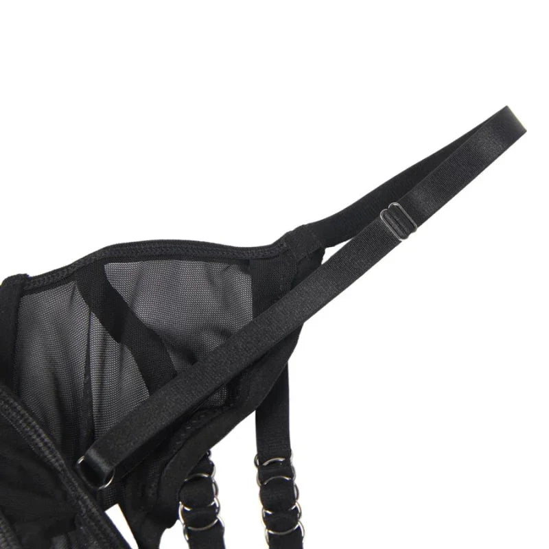 SUBBLIME - TWO PIECE SET OF TRANSPARENCY BRA AND S/M STRIPS - Happytoys Sexshop: online sex shop for Feeling Happy & Easy 😊 - Discreet geleverd