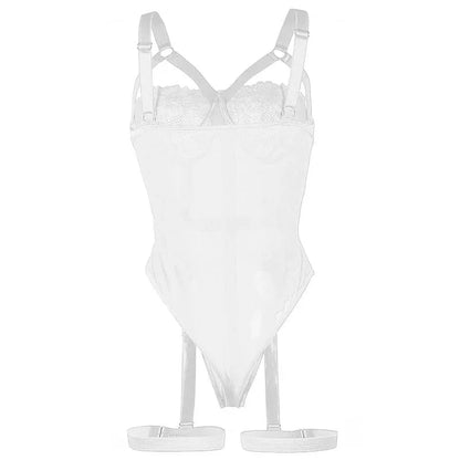 SUBBLIME - TEDDY WITH GARTER STRAP DETAIL CHEST WHITE S/M - Happytoys Sexshop: online sex shop for Feeling Happy & Easy 😊 - Discreet geleverd