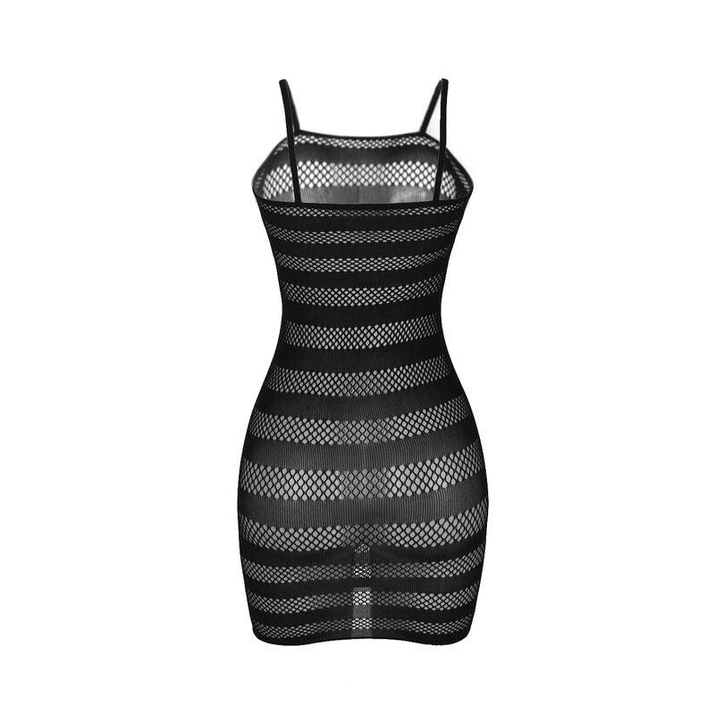 SUBBLIME - 951733 FISHNET DRESS WITH BLACK STRIPES ONE SIZE - Happytoys Sexshop: online sex shop for Feeling Happy & Easy 😊 - Discreet geleverd
