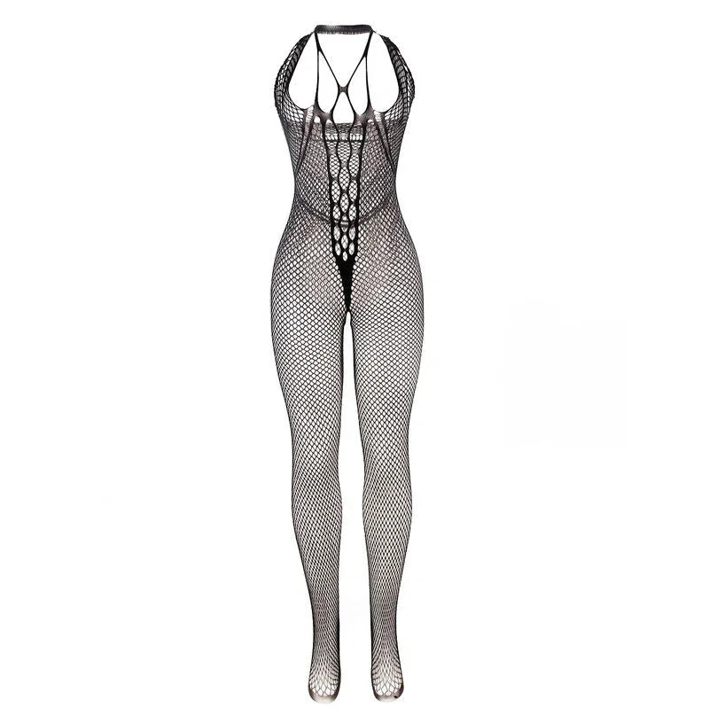 SUBBLIME - 951788 LONG FISHNET BODYSTOCKING WITH STRAPS ON CHEST AND BACK BLACK ONE SIZE - Happytoys Sexshop: online sex shop for Feeling Happy & Easy 😊 - Discreet geleverd