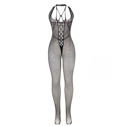 SUBBLIME - 951788 LONG FISHNET BODYSTOCKING WITH STRAPS ON CHEST AND BACK BLACK ONE SIZE - Happytoys Sexshop: online sex shop for Feeling Happy & Easy 😊 - Discreet geleverd