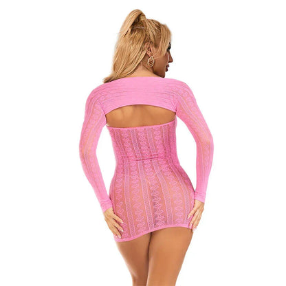 SUBBLIME - 952471 PINK FISHNET DRESS ONE SIZE - Happytoys Sexshop: online sex shop for Feeling Happy & Easy 😊 - Discreet geleverd