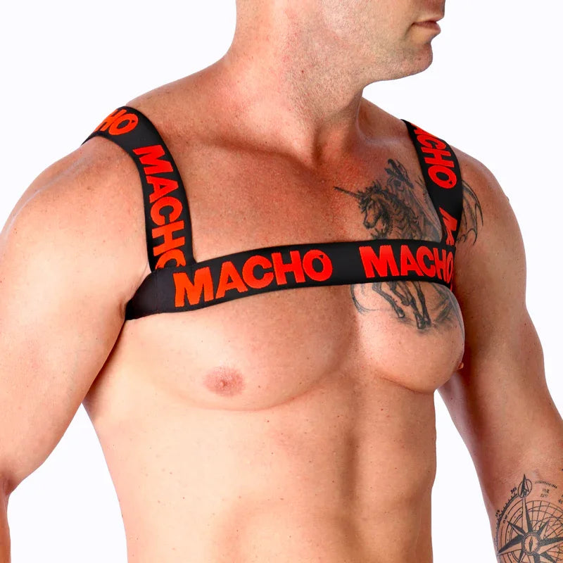 MACHO - DOUBLE RED HARNESS - Happytoys Sexshop: online sex shop for Feeling Happy & Easy 😊 - Discreet geleverd