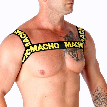 MACHO - DOUBLE YELLOW HARNESS - Happytoys Sexshop: online sex shop for Feeling Happy & Easy 😊 - Discreet geleverd