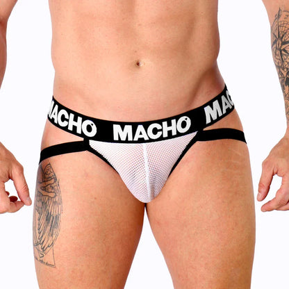 MACHO - MX26X1 JOCK GRID WHITE S - Happytoys Sexshop: online sex shop for Feeling Happy & Easy 😊 - Discreet geleverd