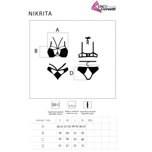 LIVCO CORSETTI FASHION - NIKRITA LC 90647 BRA + PANTIES BLACK M - Happytoys Sexshop: online sex shop for Feeling Happy & Easy 😊 - Discreet geleverd