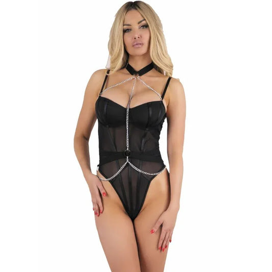 LIVCO CORSETTI FASHION - RUBIKA LC XG079 BODY WITH CHOKER BLACK S - Happytoys Sexshop: online sex shop for Feeling Happy & Easy 😊 - Discreet geleverd