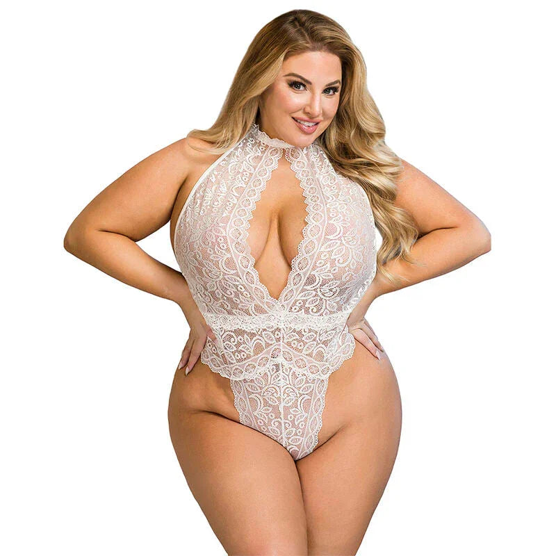 SUBBLIME - 953867 LACE BODYSUIT WHITE L/XL - Happytoys Sexshop: online sex shop for Feeling Happy & Easy 😊 - Discreet geleverd