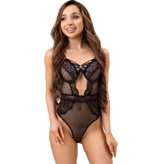 LIVCO CORSETTI FASHION - PAULA LC 20209 BODY WITH LACE DECORATIONS BLACK S/M - Happytoys Sexshop: online sex shop for Feeling Happy & Easy 😊 - Discreet geleverd