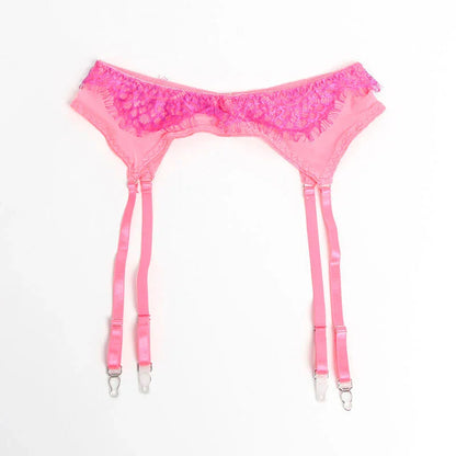 SUBBLIME - 955366 BRA SET WITH LACE AND GARTER LINES PINK AND PURPLE L/XL - Happytoys Sexshop: online sex shop for Feeling Happy & Easy 😊 - Discreet geleverd