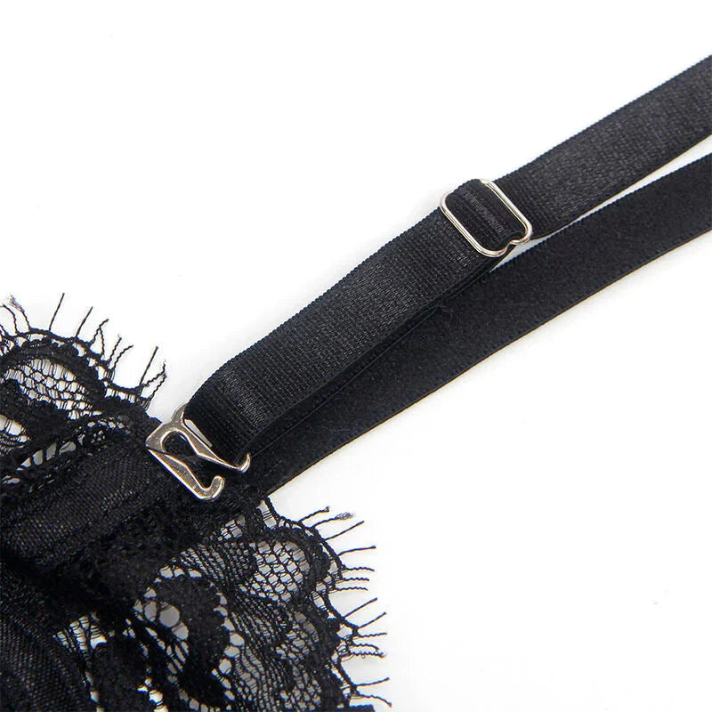 SUBBLIME - 955496 LACE BODYSUIT WITH BOWS AND GARTERS BLACK S/M - Happytoys Sexshop: online sex shop for Feeling Happy & Easy 😊 - Discreet geleverd