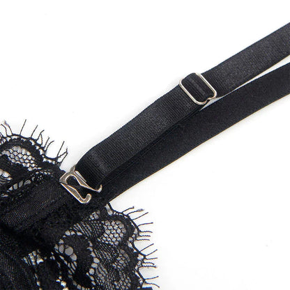 SUBBLIME - 955496 LACE BODYSUIT WITH BOWS AND GARTERS BLACK S/M - Happytoys Sexshop: online sex shop for Feeling Happy & Easy 😊 - Discreet geleverd