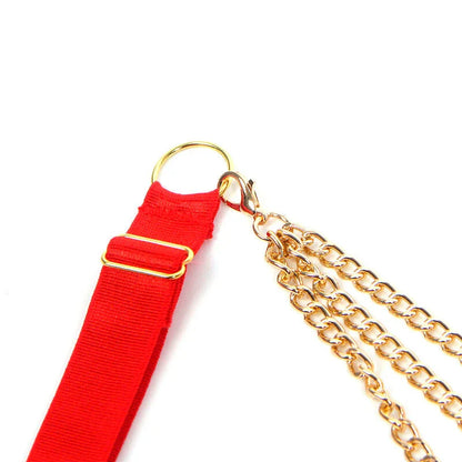 SUBBLIME - 955519 BRA SET WITH CHAINS AND MESH HEART RED S/M - Happytoys Sexshop: online sex shop for Feeling Happy & Easy 😊 - Discreet geleverd