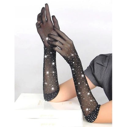 SUBBLIME - 957469SHINE TRANSPARENT GLOVES BLACK S/M - Happytoys Sexshop: online sex shop for Feeling Happy & Easy 😊 - Discreet geleverd