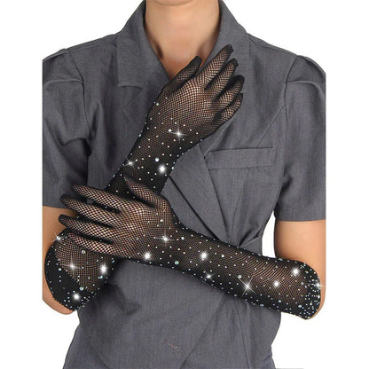SUBBLIME - 957469SHINE TRANSPARENT GLOVES BLACK S/M - Happytoys Sexshop: online sex shop for Feeling Happy & Easy 😊 - Discreet geleverd