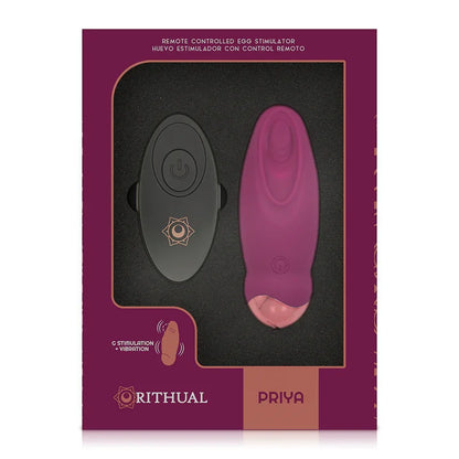RITHUAL - PRIYA EGG REMOTE CONTROL G-SPOT + VIBRATION - Happytoys Sexshop: online sex shop for Feeling Happy & Easy 😊 - Discreet geleverd