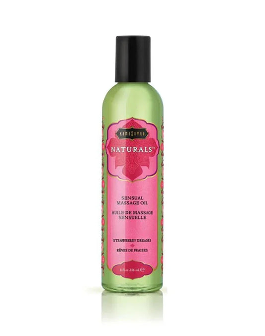 Kama Sutra - Naturals Massage oil - Aarbei - Happytoys Sexshop: Toys for Feeling Happy & Easy 😊 - Discreet geleverd