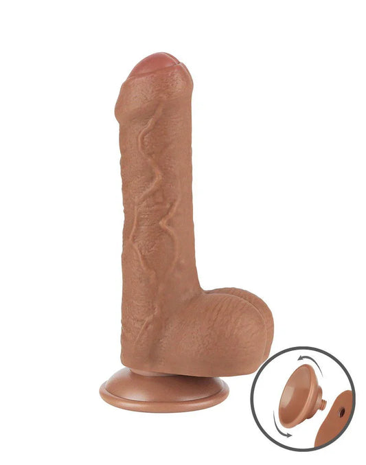 LoveToy - Sliding Skin Dildo 18,3 cm (Ø 3,5 cm) - Bruin - Happytoys Sexshop: Toys for Feeling Happy & Easy 😊 - Discreet geleverd