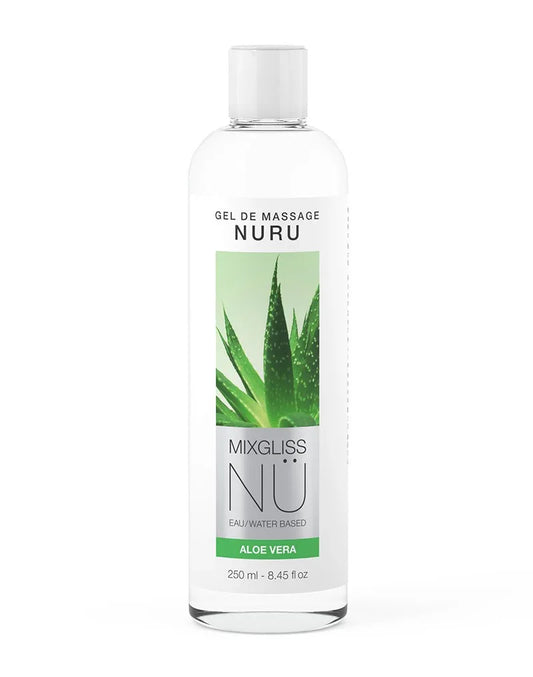 Mixgliss - NU Aloe Vera - 2-in-1 Massagegel en Glijmiddel op Waterbasis - 250 ml - Happytoys Sexshop: Toys for Feeling Happy & Easy 😊 - Discreet geleverd