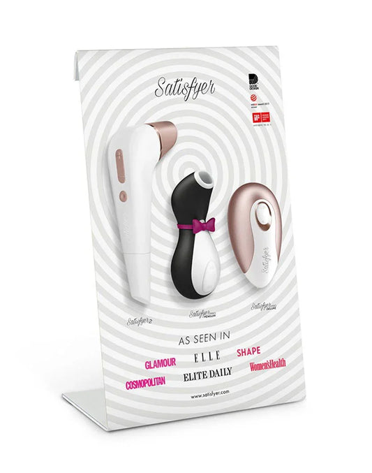 Satisfyer Display inclusief 3 Testers - Happytoys Sexshop: Toys for Feeling Happy & Easy 😊 - Discreet geleverd