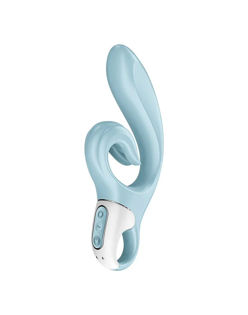 Satisfyer - Love Me - Rabbit Vibrator - Lichtblauw - Happytoys Sexshop: Toys for Feeling Happy & Easy 😊 - Discreet geleverd