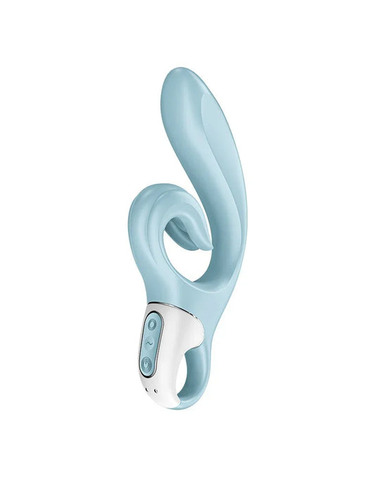 Satisfyer - Love Me - Rabbit Vibrator - Lichtblauw - Happytoys Sexshop: Toys for Feeling Happy & Easy 😊 - Discreet geleverd