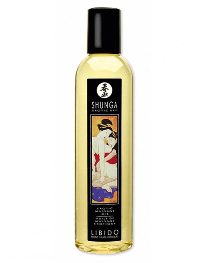 Shunga - Massage olie - Libido Exotic Fruits 250 ml. - Happytoys Sexshop: Toys for Feeling Happy & Easy 😊 - Discreet geleverd